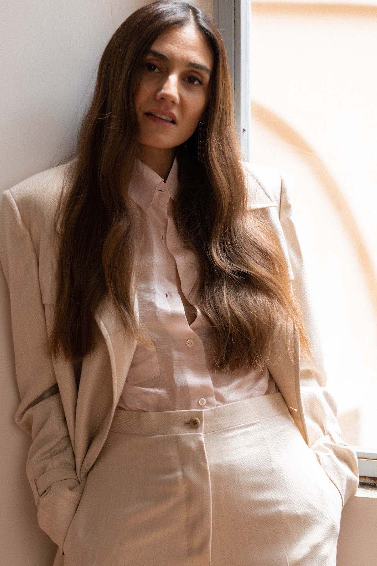 Carla Shirt in  Linen and Silk