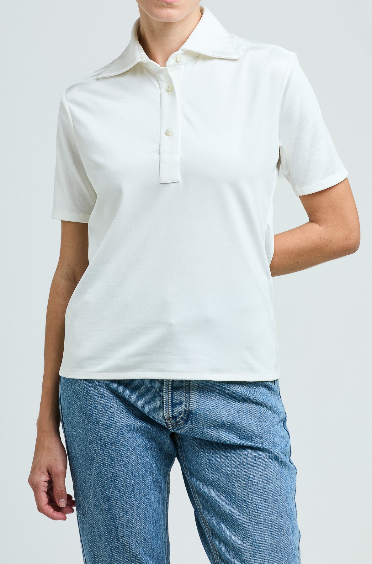 Daphne Polo Shirt in Cotton Blend Jersey