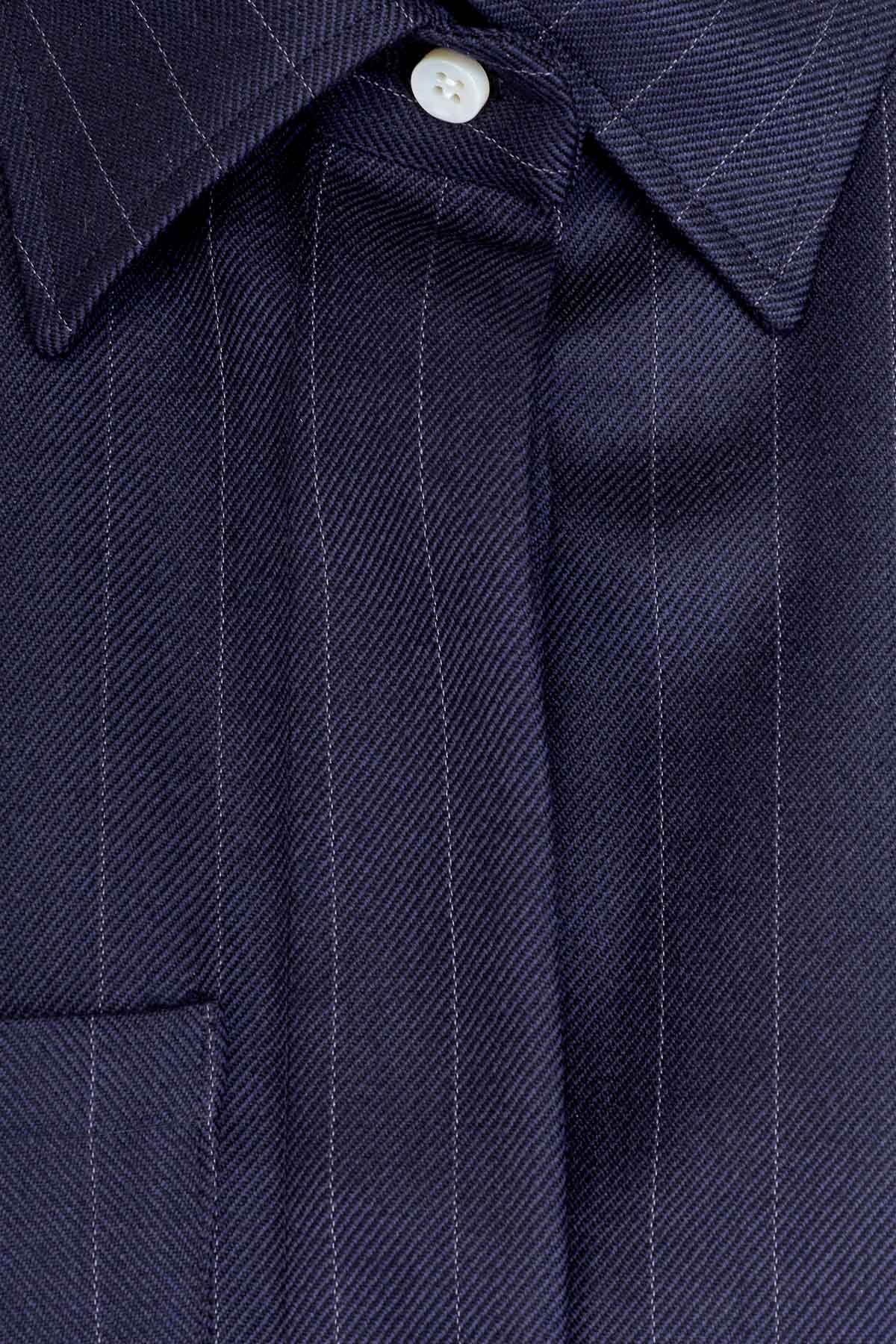 Alba Shirt in Wool Pinstripe