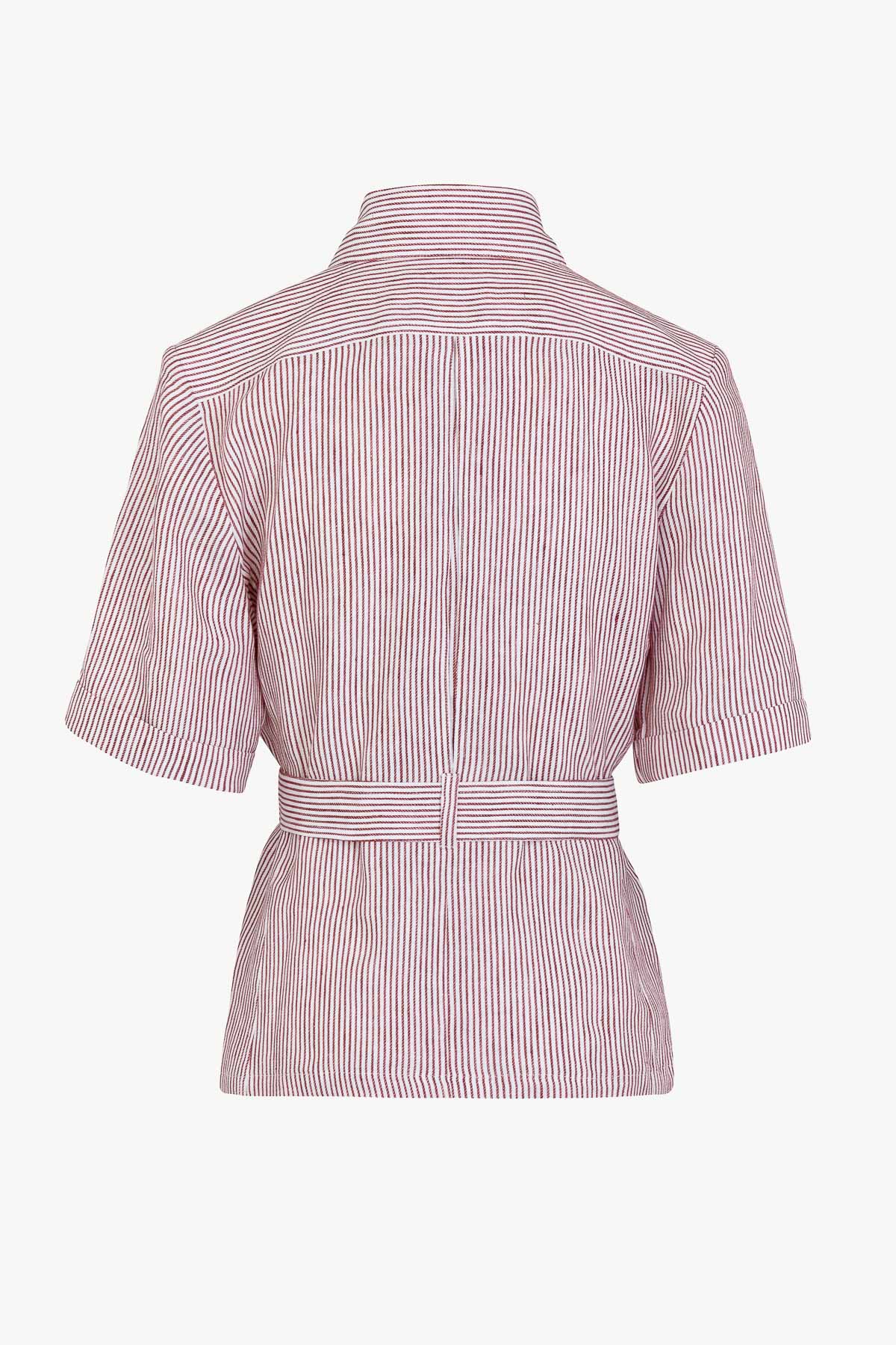 Jane Jacket in Striped Linen